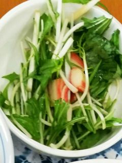 超絶簡単☆☆水菜とカニかまの中華サラダ-レシピのメイン写真