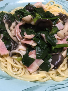 きのことほうれん草のスープパスタ-レシピのメイン写真