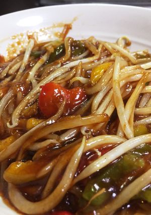 エバラ広東風青椒肉絲ソースでもやし炒め-レシピのメイン写真