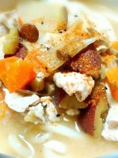 けんちん汁をリメイク♪豚汁うどん-レシピのメイン写真