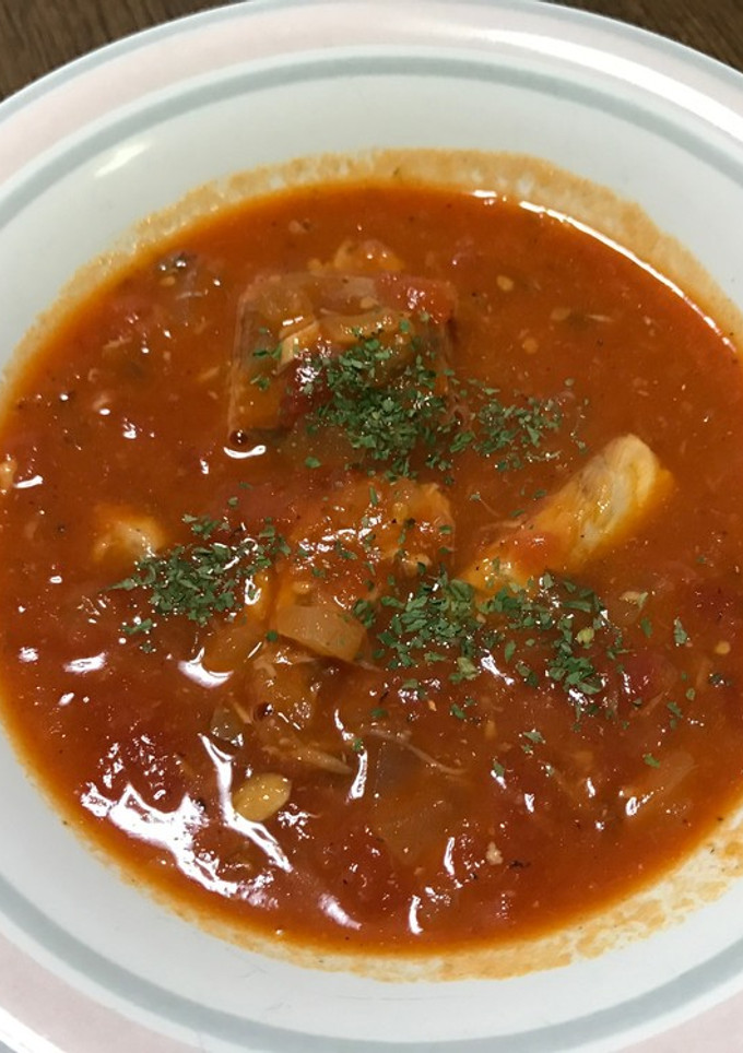 簡単缶詰レシピ！鯖缶のトマトスープ煮-レシピのメイン写真