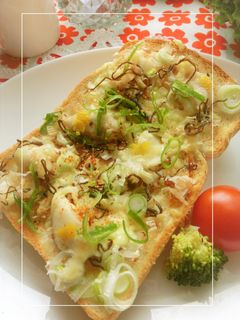 柚子香る❀葛叩き鶏×葱の和トースト-レシピのメイン写真