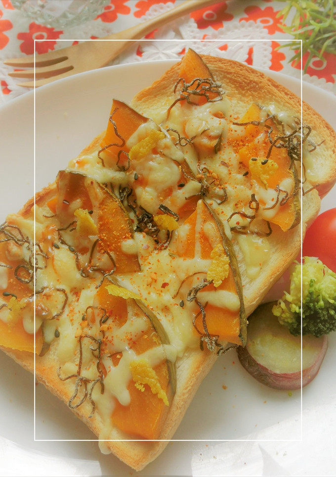 柚子香る❀かぼちゃの塩昆布和トースト-レシピのメイン写真