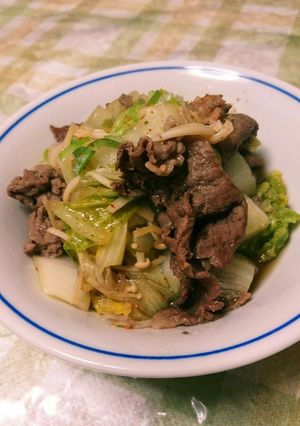 白菜がおいしい!生姜入り牛すき煮♪丼にも-レシピのメイン写真