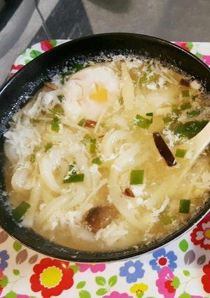 生姜入り☆簡単☆卵＆餅入りかけうどん-レシピのメイン写真