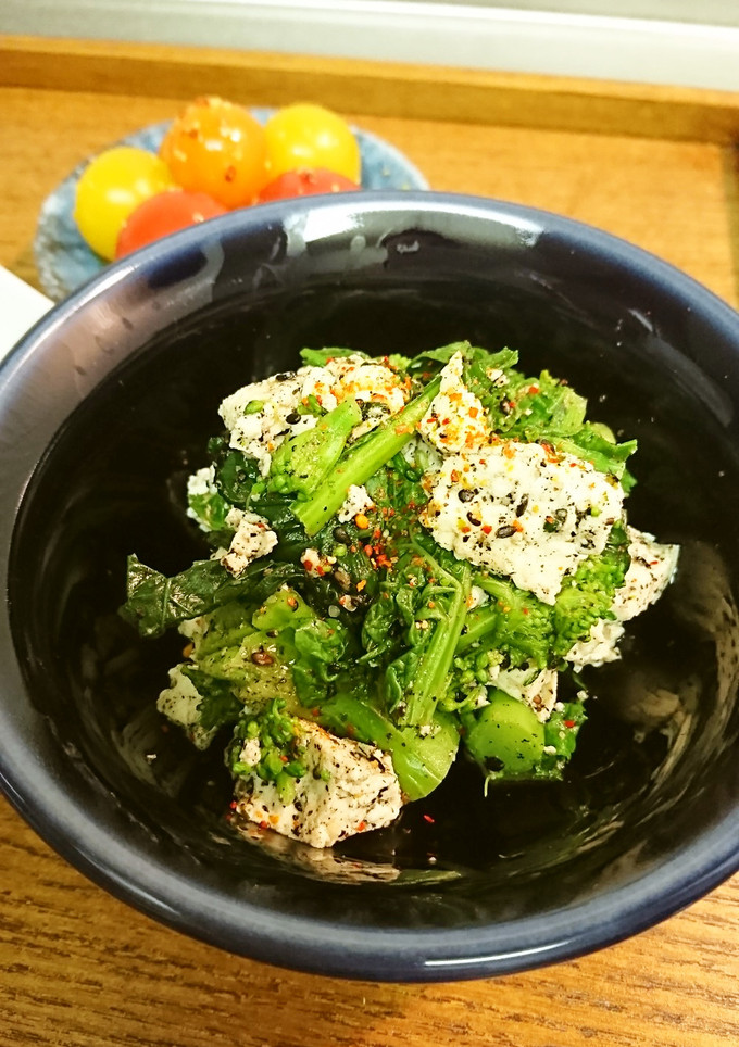 菜の花とほうれん草の豆腐胡麻和え-レシピのメイン写真