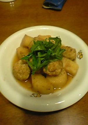 長芋と鶏つくねの揚げ煮。-レシピのメイン写真