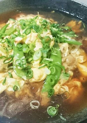 簡単時短!!絹さやとなめこの蟹玉餡かけ-レシピのメイン写真