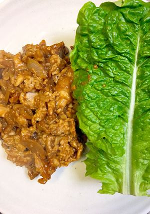 簡単な味噌風味なサンチュ巻き豚肉-レシピのメイン写真