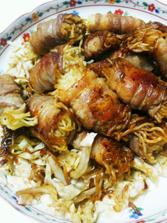 肉巻き焼きそば-レシピのメイン写真