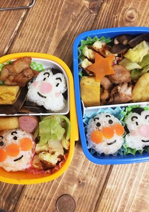 簡単アンパンマンとおむすびマンキャラ弁-レシピのメイン写真