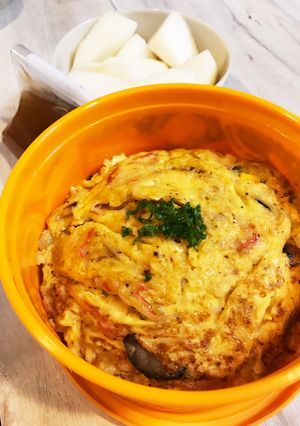 簡単♪かに玉弁当♪お味噌汁付き♪-レシピのメイン写真