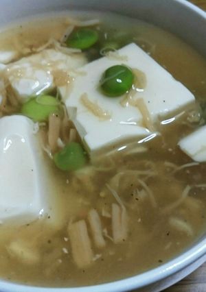 ほんわか♬ホタテ貝柱と豆腐の餡掛けスープ-レシピのメイン写真