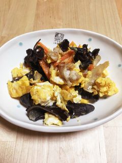 きくらげと豚バラと卵の中華炒め!簡単!-レシピのメイン写真
