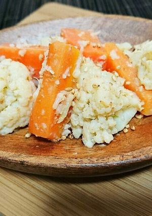 ごまだれ☆カリフラワーと人参の温野菜-レシピのメイン写真