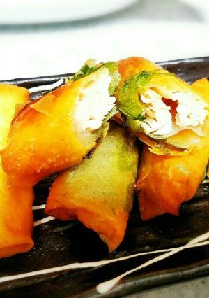 ササミの梅しそチーズ春巻き揚げ-レシピのメイン写真