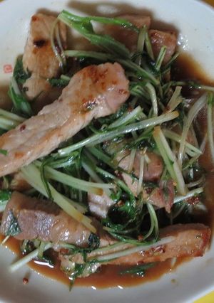 豚肉と水菜の粒マスタード炒め-レシピのメイン写真