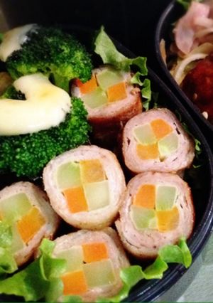 ブロッコリーの茎とにんじんの肉巻き-レシピのメイン写真