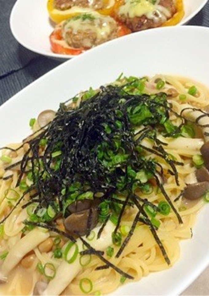 ＊梅と納豆の和風パスタ＊-レシピのメイン写真