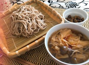 ラー油が決め手！美味しいきのこ蕎麦-レシピのメイン写真