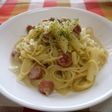 じゃがいもの豆乳スープパスタ。