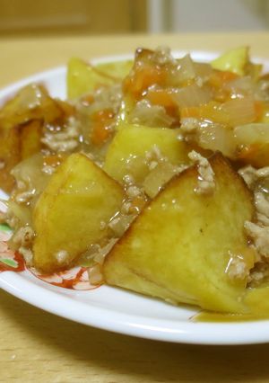 揚げじゃがそぼろあん/宝達志水町学校給食-レシピのメイン写真