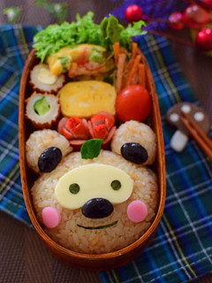 【キャラ弁】たぬきおにぎりのタヌキ弁当-レシピのメイン写真