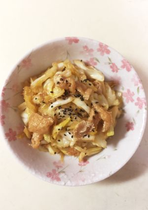 2つの材料で。キャベツと薄揚げの炒め煮-レシピのメイン写真