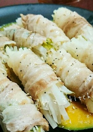 ヘルシー☆豚肉の大根巻き!ピリ辛タレ-レシピのメイン写真