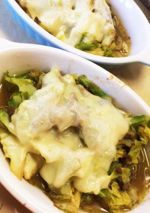 キャベツとひき肉のチーズカレー焼き-レシピのメイン写真