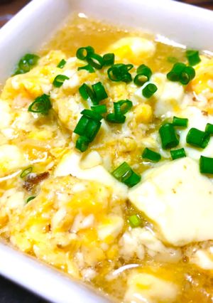 鍋の残り汁で☆ヘルシー豆腐茶碗蒸し-レシピのメイン写真