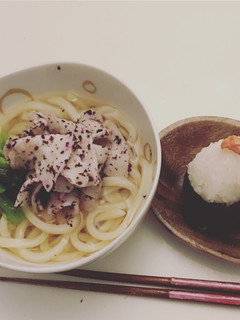 豚肉のゆかり和え白だしおうどん☆-レシピのメイン写真