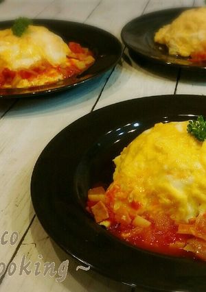 ふわとろオムライス(ミネストローネがけ)-レシピのメイン写真