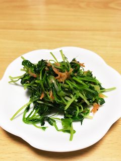 お弁当にも☆3分で豆苗と小エビの塩炒め-レシピのメイン写真
