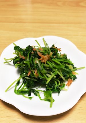 お弁当にも☆3分で豆苗と小エビの塩炒め-レシピのメイン写真