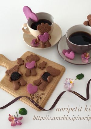 卵・バター無♡ハート抱っこ&フチクッキー-レシピのメイン写真