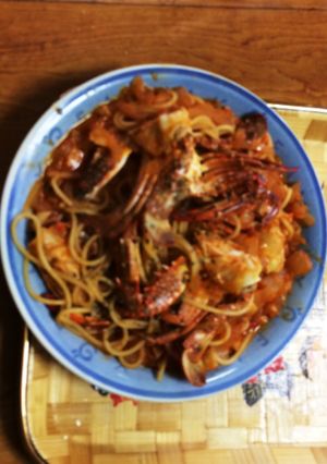 ワタリガニのトマトクリームパスタ-レシピのメイン写真