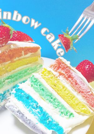 簡単！HMで作るレインボーケーキ-レシピのメイン写真