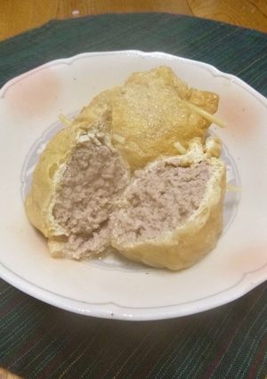 油揚げに入った☆挽肉の煮物☆-レシピのメイン写真