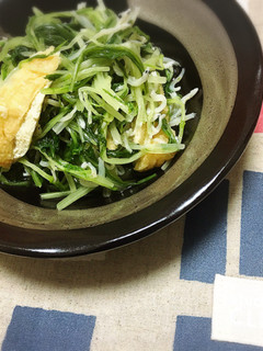 簡単!水菜とじゃこと油揚げの煮浸し-レシピのメイン写真