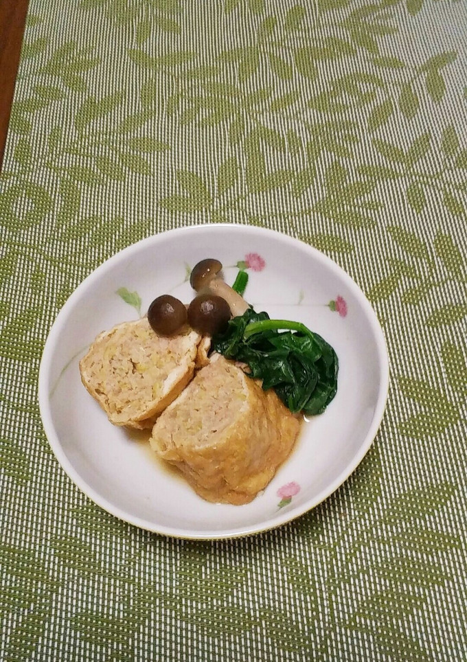 キャベツとひき肉のしっとりお揚げ-レシピのメイン写真