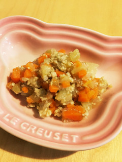 鶏挽肉と野菜の味噌炒め煮★離乳食後期-レシピのメイン写真