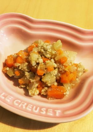 鶏挽肉と野菜の味噌炒め煮★離乳食後期-レシピのメイン写真