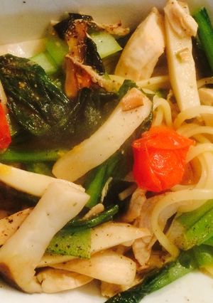 松茸のお吸物で超簡単ヘルシー野菜パスタ-レシピのメイン写真