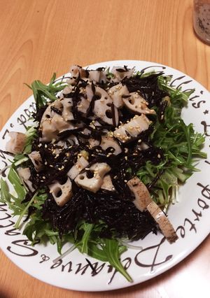 ひじきとれんこんと水菜のサラダ-レシピのメイン写真