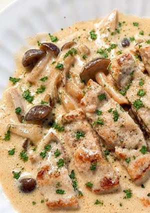 豚肉ロースときのこのクリームソース-レシピのメイン写真
