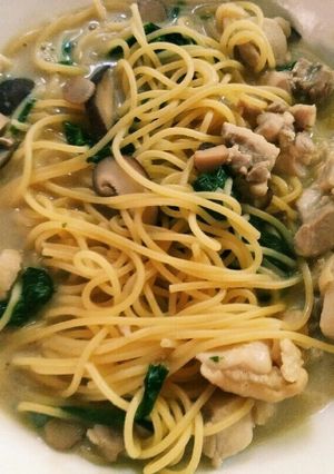 ずぼら女の豆乳鍋スープでスープパスタ-レシピのメイン写真