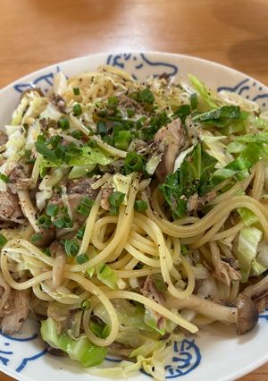 鯖水煮缶のスパゲッティ-レシピのメイン写真