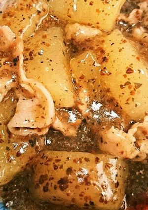 黒豆茶の出がらしで！豚バラ大根煮-レシピのメイン写真