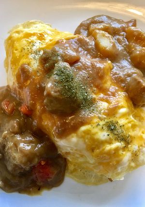 にんにくバターライスのオムカレー-レシピのメイン写真